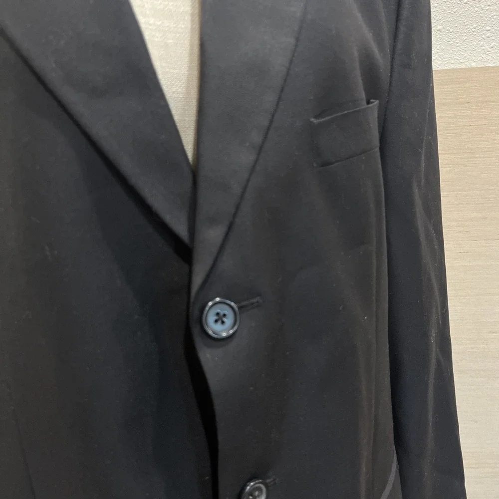 VTG Ralph Lauren Mens Size 42R Black Wool & Cashmere Sport Coat Suit Jacket LRL